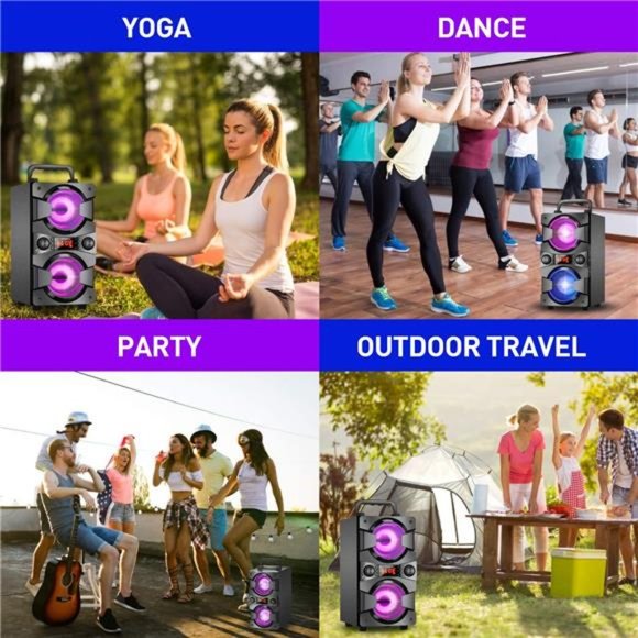 60W Bluetooth Speakers Portable Wireless Speaker with Double Subwoofer HeavyBass - Picture 7 of 7